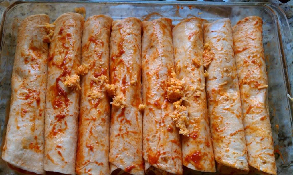 Easy Cheese Enchiladas before topping