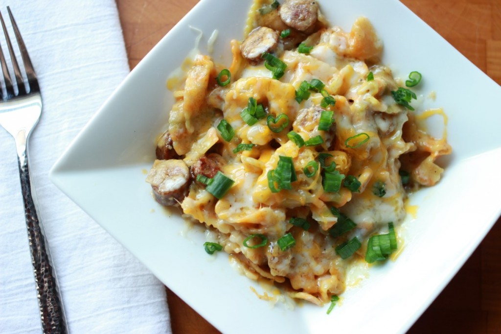 one pan sausage and pasta skillet meal
