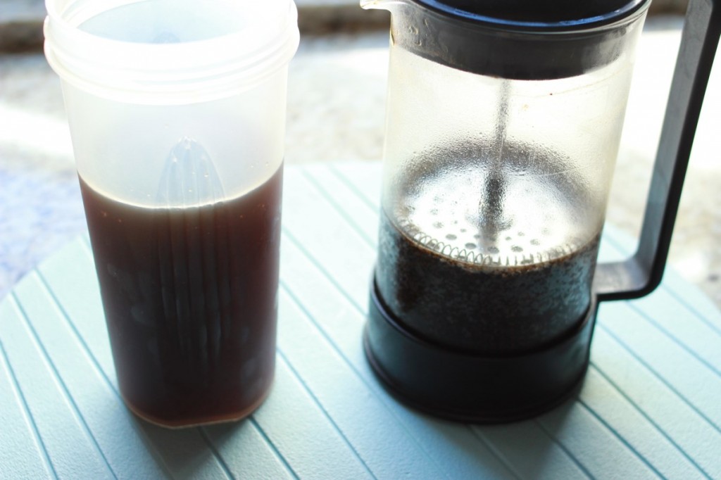 cold brewed coffee in french press